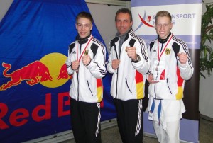 Kim und Felix mit ihrem Bundestrainer Thomas Nitschmann